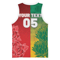 South Africa And England Rugby Custom Basketball Jersey Springboks And Red Rose Together - Wonder Print Shop