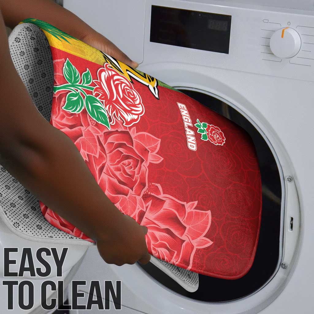 South Africa And England Rugby Bathroom Set Springboks And Red Rose Together - Wonder Print Shop