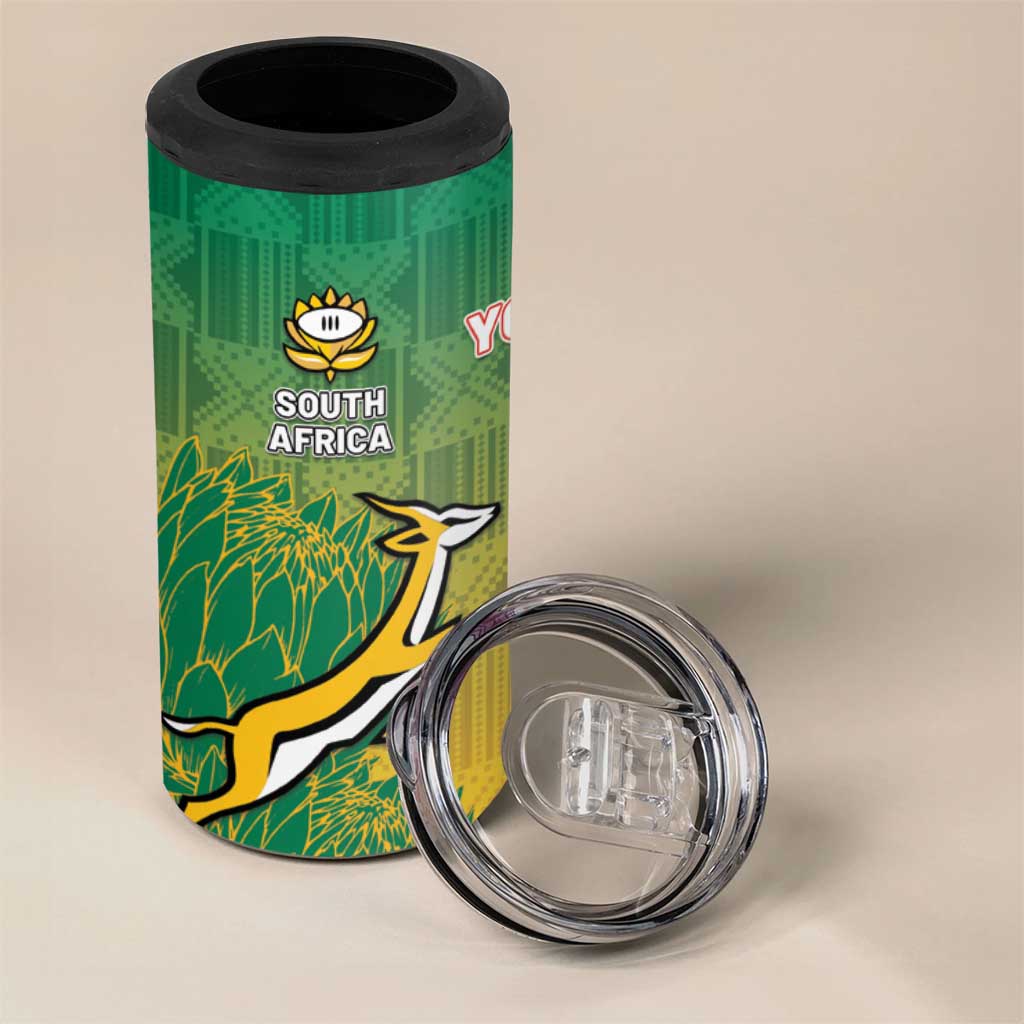 South Africa And England Rugby Custom 4 in 1 Can Cooler Tumbler Springboks And Red Rose Together - Wonder Print Shop