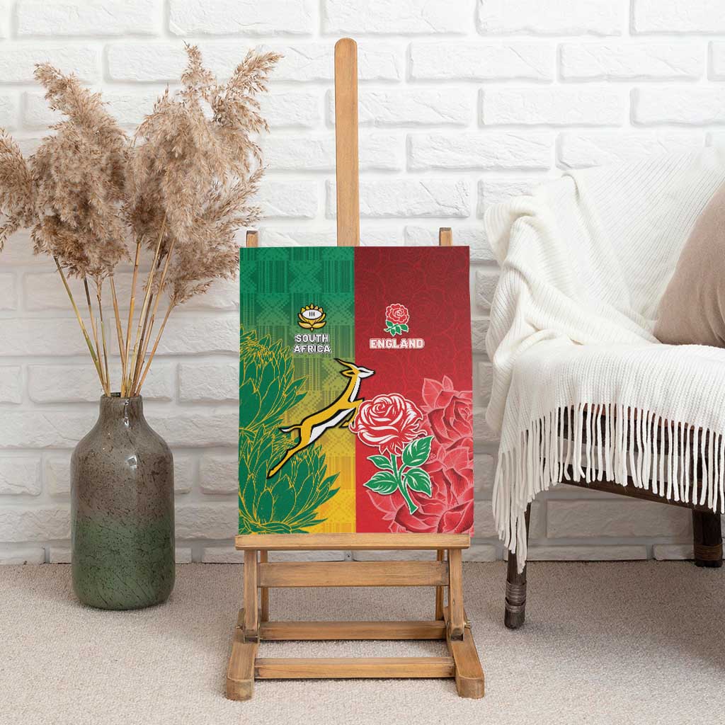 South Africa And England Rugby Canvas Wall Art Springboks And Red Rose Together - Wonder Print Shop