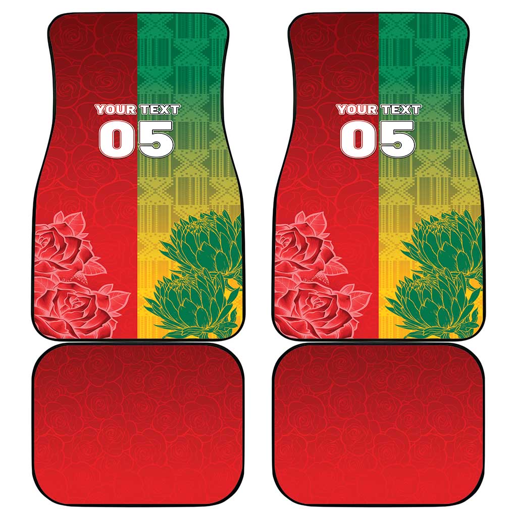 South Africa And England Rugby Custom Car Mats Springboks And Red Rose Together - Wonder Print Shop