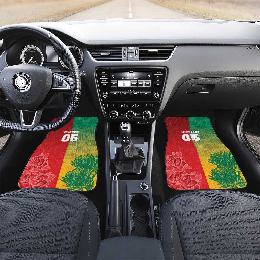 South Africa And England Rugby Custom Car Mats Springboks And Red Rose Together - Wonder Print Shop