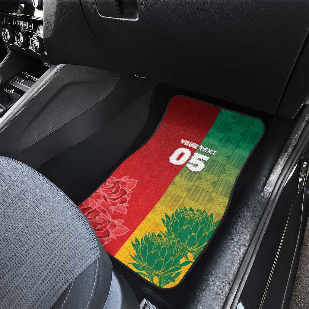 South Africa And England Rugby Custom Car Mats Springboks And Red Rose Together - Wonder Print Shop