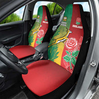 South Africa And England Rugby Car Seat Cover Springboks And Red Rose Together - Wonder Print Shop