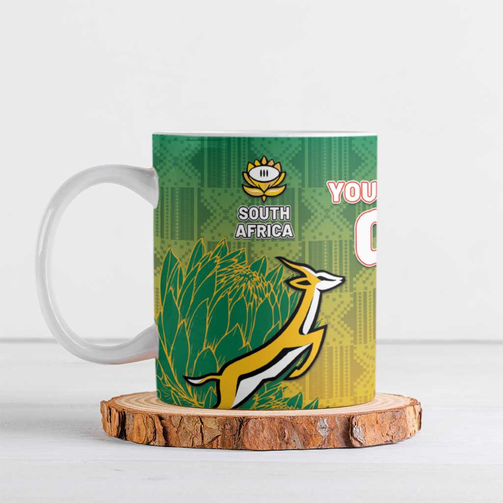 South Africa And England Rugby Custom Ceramic Mug Springboks And Red Rose Together - Wonder Print Shop