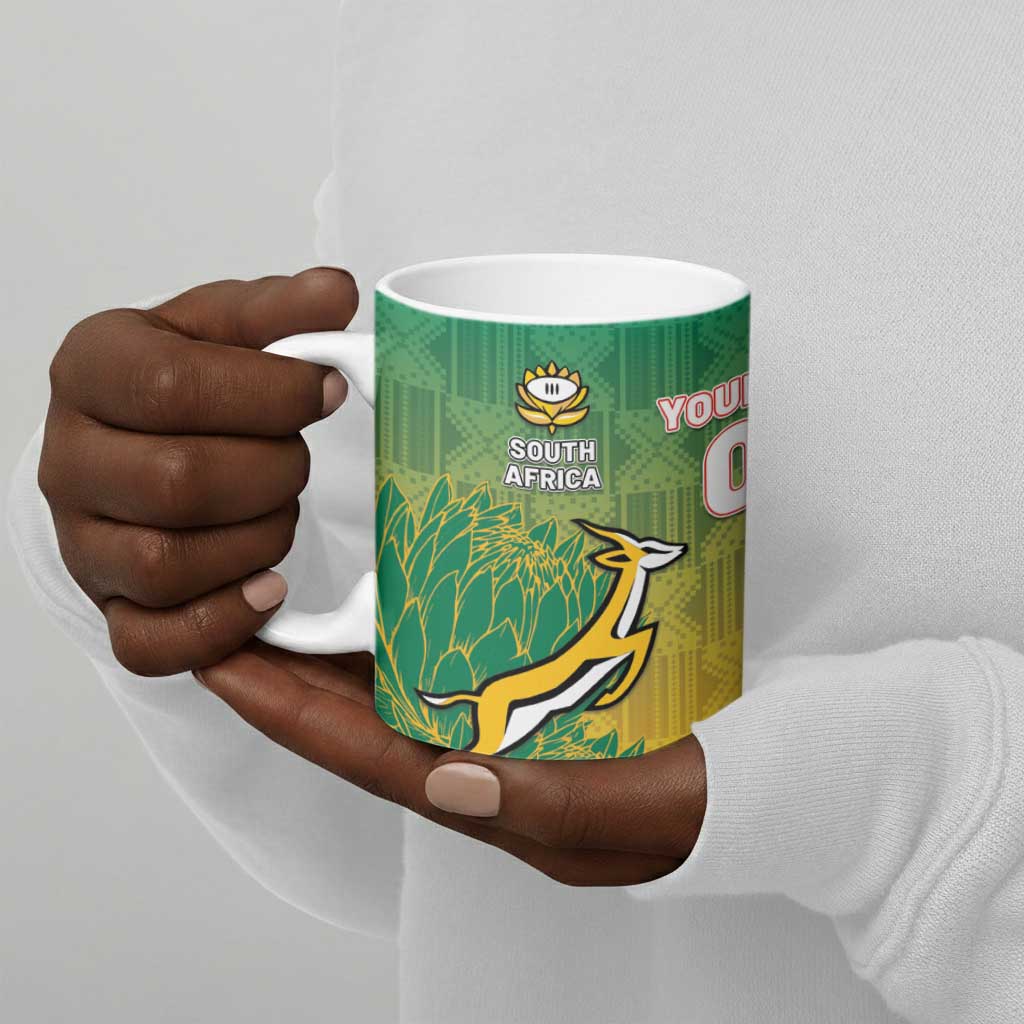 South Africa And England Rugby Custom Ceramic Mug Springboks And Red Rose Together - Wonder Print Shop