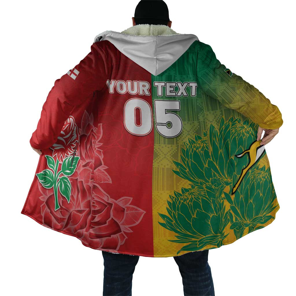 South Africa And England Rugby Custom Cloak Springboks And Red Rose Together - Wonder Print Shop
