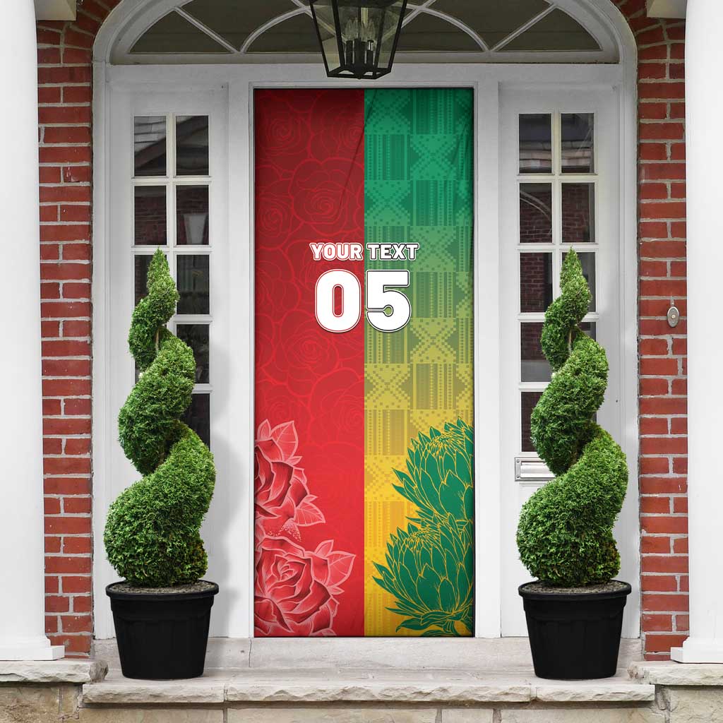 South Africa And England Rugby Custom Door Cover Springboks And Red Rose Together - Wonder Print Shop