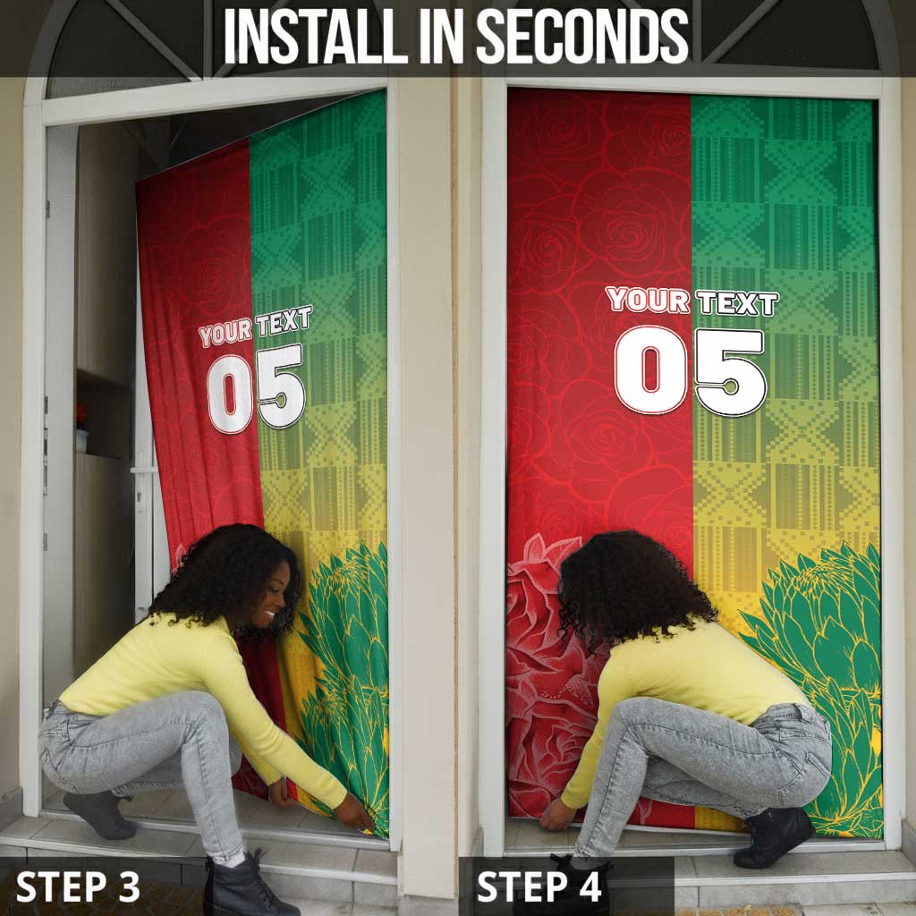 South Africa And England Rugby Custom Door Cover Springboks And Red Rose Together - Wonder Print Shop