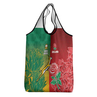 South Africa And England Rugby Grocery Bag Springboks And Red Rose Together - Wonder Print Shop