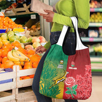 South Africa And England Rugby Grocery Bag Springboks And Red Rose Together - Wonder Print Shop