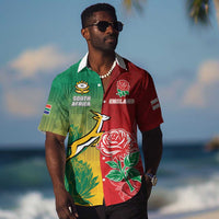 South Africa And England Rugby Custom Hawaiian Shirt Springboks And Red Rose Together - Wonder Print Shop