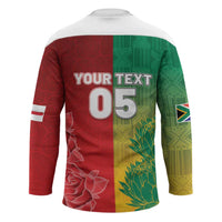 South Africa And England Rugby Custom Hockey Jersey Springboks And Red Rose Together - Wonder Print Shop