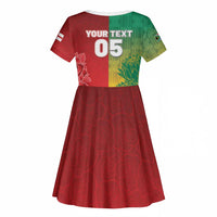 South Africa And England Rugby Custom Kid Short Sleeve Dress Springboks And Red Rose Together - Wonder Print Shop
