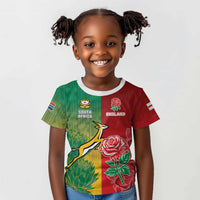 South Africa And England Rugby Custom Kid T shirt Springboks And Red Rose Together - Wonder Print Shop