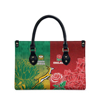South Africa And England Rugby Leather Bag Springboks And Red Rose Together - Wonder Print Shop