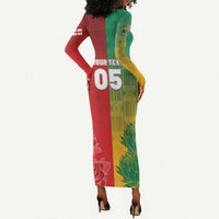 South Africa And England Rugby Custom Long Sleeve Bodycon Dress Springboks And Red Rose Together - Wonder Print Shop