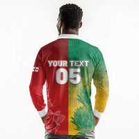 South Africa And England Rugby Custom Long Sleeve Polo Shirt Springboks And Red Rose Together - Wonder Print Shop