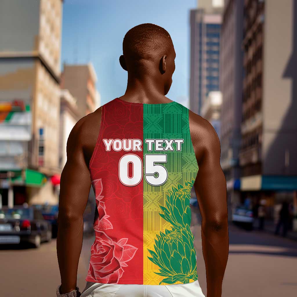South Africa And England Rugby Custom Men Tank Top Springboks And Red Rose Together - Wonder Print Shop