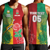 South Africa And England Rugby Custom Men Tank Top Springboks And Red Rose Together - Wonder Print Shop