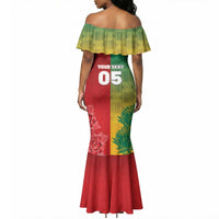 South Africa And England Rugby Custom Mermaid Dress Springboks And Red Rose Together - Wonder Print Shop