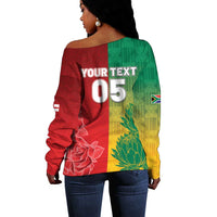 South Africa And England Rugby Custom Off Shoulder Sweater Springboks And Red Rose Together - Wonder Print Shop