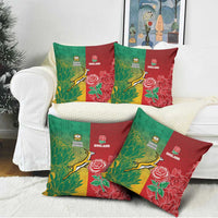 South Africa And England Rugby Pillow Cover Springboks And Red Rose Together - Wonder Print Shop