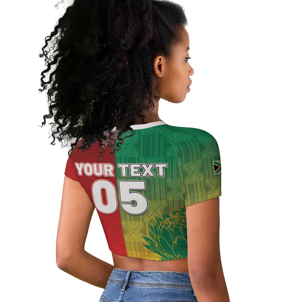 South Africa And England Rugby Custom Raglan Cropped T shirt Springboks And Red Rose Together - Wonder Print Shop