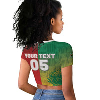 South Africa And England Rugby Custom Raglan Cropped T shirt Springboks And Red Rose Together - Wonder Print Shop