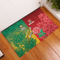 South Africa And England Rugby Rubber Doormat Springboks And Red Rose Together - Wonder Print Shop