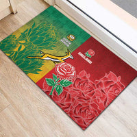 South Africa And England Rugby Rubber Doormat Springboks And Red Rose Together - Wonder Print Shop