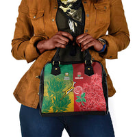 South Africa And England Rugby Shoulder Handbag Springboks And Red Rose Together - Wonder Print Shop
