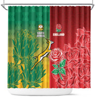 South Africa And England Rugby Shower Curtain Springboks And Red Rose Together - Wonder Print Shop