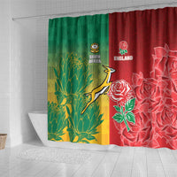 South Africa And England Rugby Shower Curtain Springboks And Red Rose Together - Wonder Print Shop