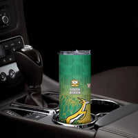 South Africa And England Rugby Custom Skinny Tumbler Springboks And Red Rose Together - Wonder Print Shop