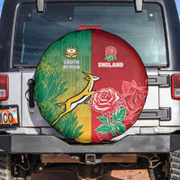 South Africa And England Rugby Spare Tire Cover Springboks And Red Rose Together - Wonder Print Shop