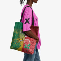 South Africa And England Rugby Tote Bag Springboks And Red Rose Together - Wonder Print Shop