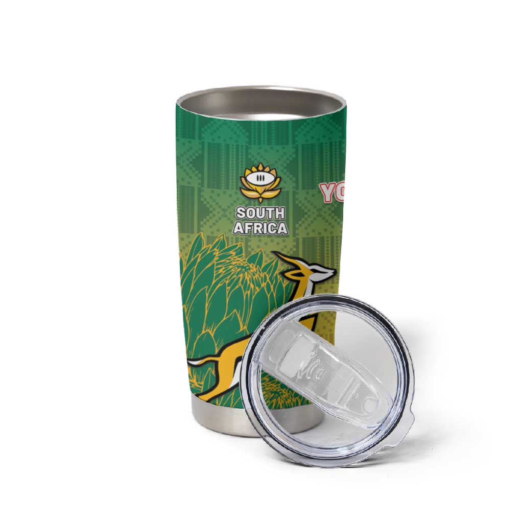 South Africa And England Rugby Custom Tumbler Cup Springboks And Red Rose Together - Wonder Print Shop