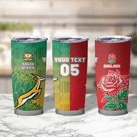 South Africa And England Rugby Custom Tumbler Cup Springboks And Red Rose Together - Wonder Print Shop