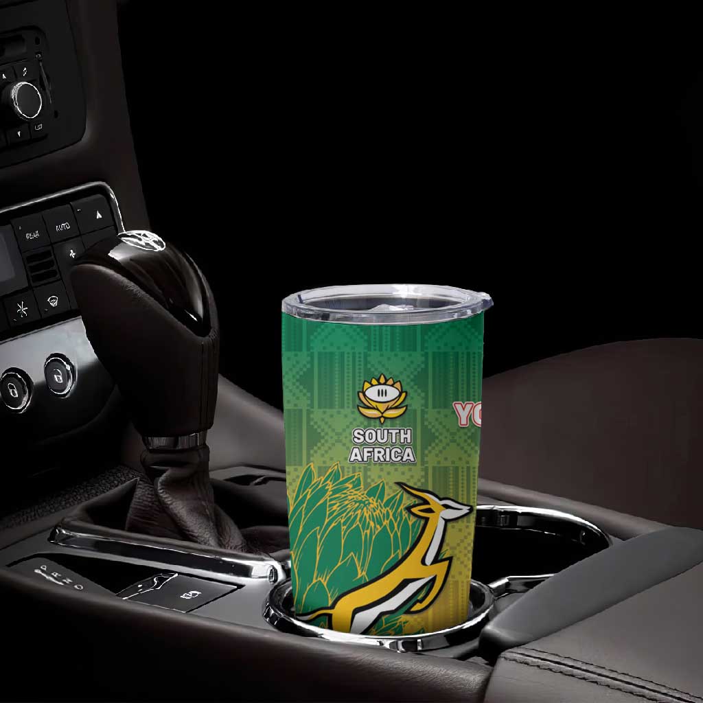 South Africa And England Rugby Custom Tumbler Cup Springboks And Red Rose Together - Wonder Print Shop