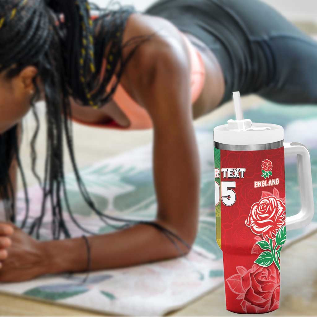 South Africa And England Rugby Custom Tumbler With Handle Springboks And Red Rose Together - Wonder Print Shop
