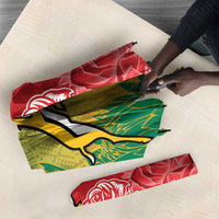 South Africa And England Rugby Umbrella Springboks And Red Rose Together - Wonder Print Shop