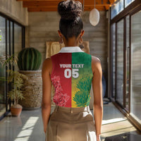 South Africa And England Rugby Custom Women Sleeveless Polo Shirt Springboks And Red Rose Together - Wonder Print Shop