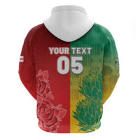 South Africa And England Rugby Custom Zip Hoodie Springboks And Red Rose Together - Wonder Print Shop