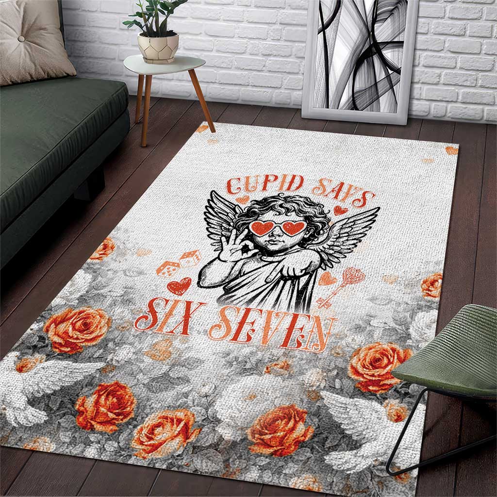 Funny Valentines Day Area Rug Cupid Says 67