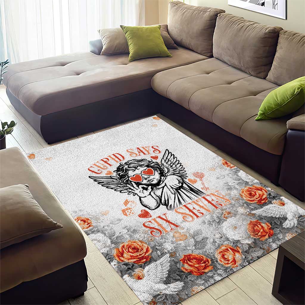 Funny Valentines Day Area Rug Cupid Says 67