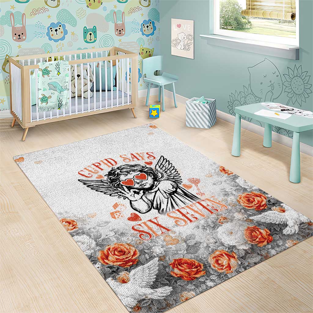 Funny Valentines Day Area Rug Cupid Says 67