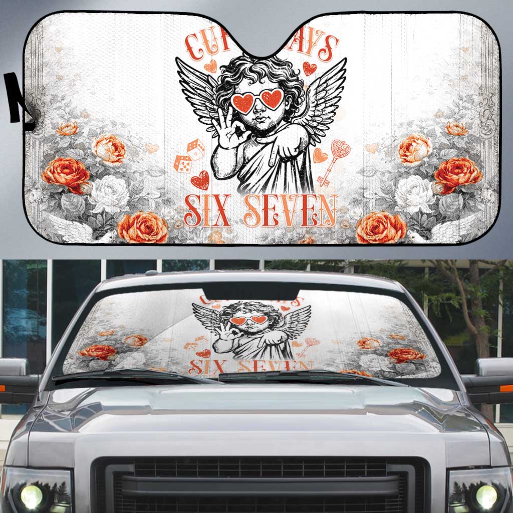 Funny Valentines Day Auto Sun Shade Cupid Says 67