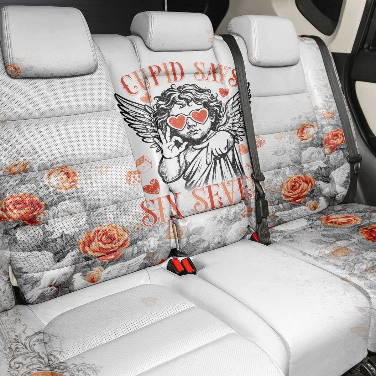 Funny Valentines Day Back Car Seat Cover Cupid Says 67