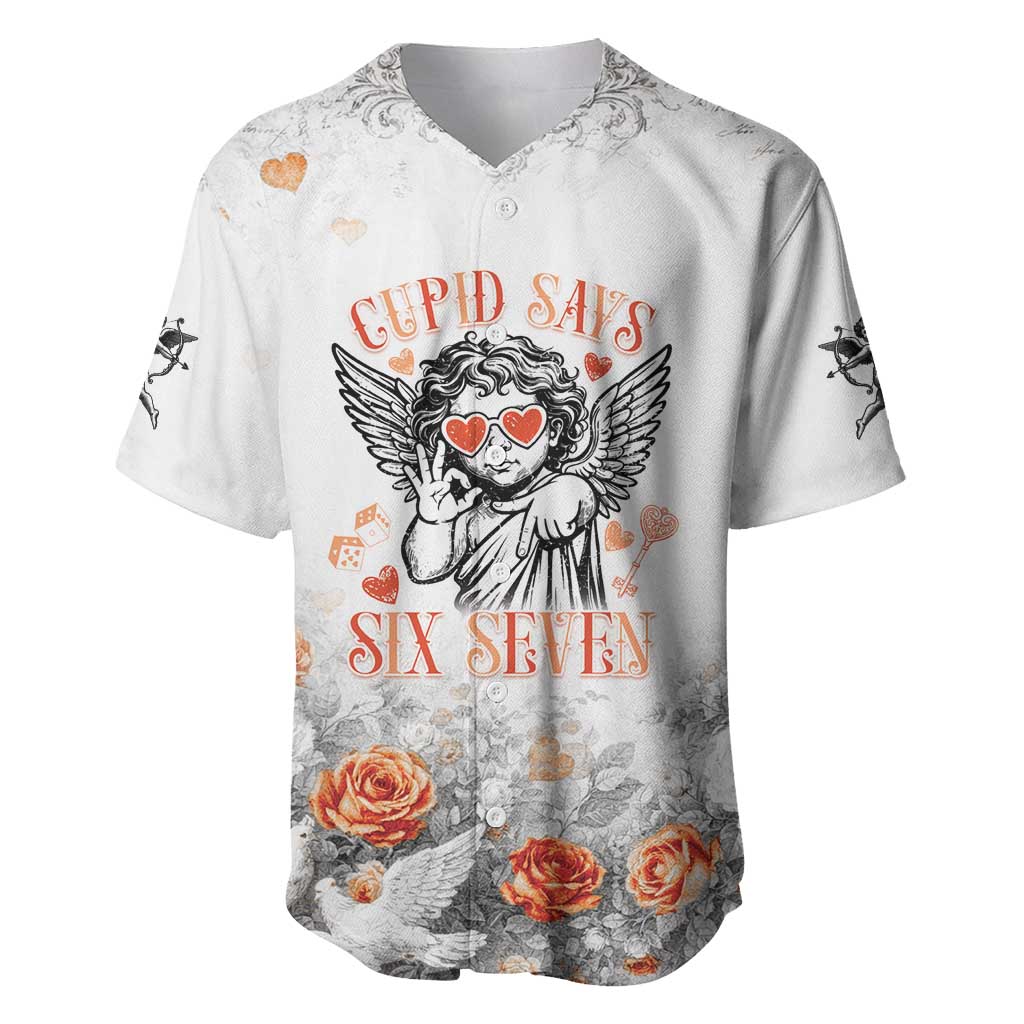 Funny Valentines Day Baseball Jersey Cupid Says 67